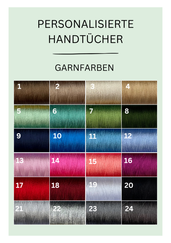 Handtücher Garnfarbe 1-24