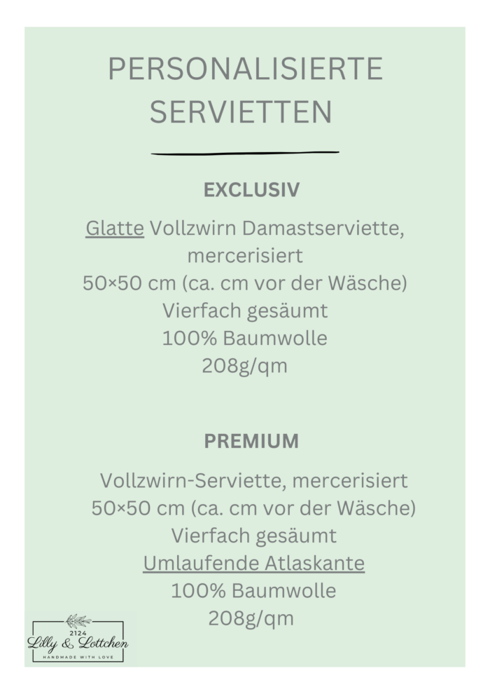 Unterschiede Premium und Exklusiv Servietten