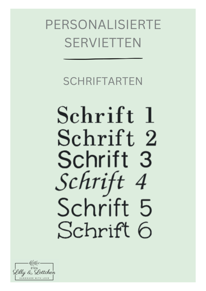 Schriftarten 1-6