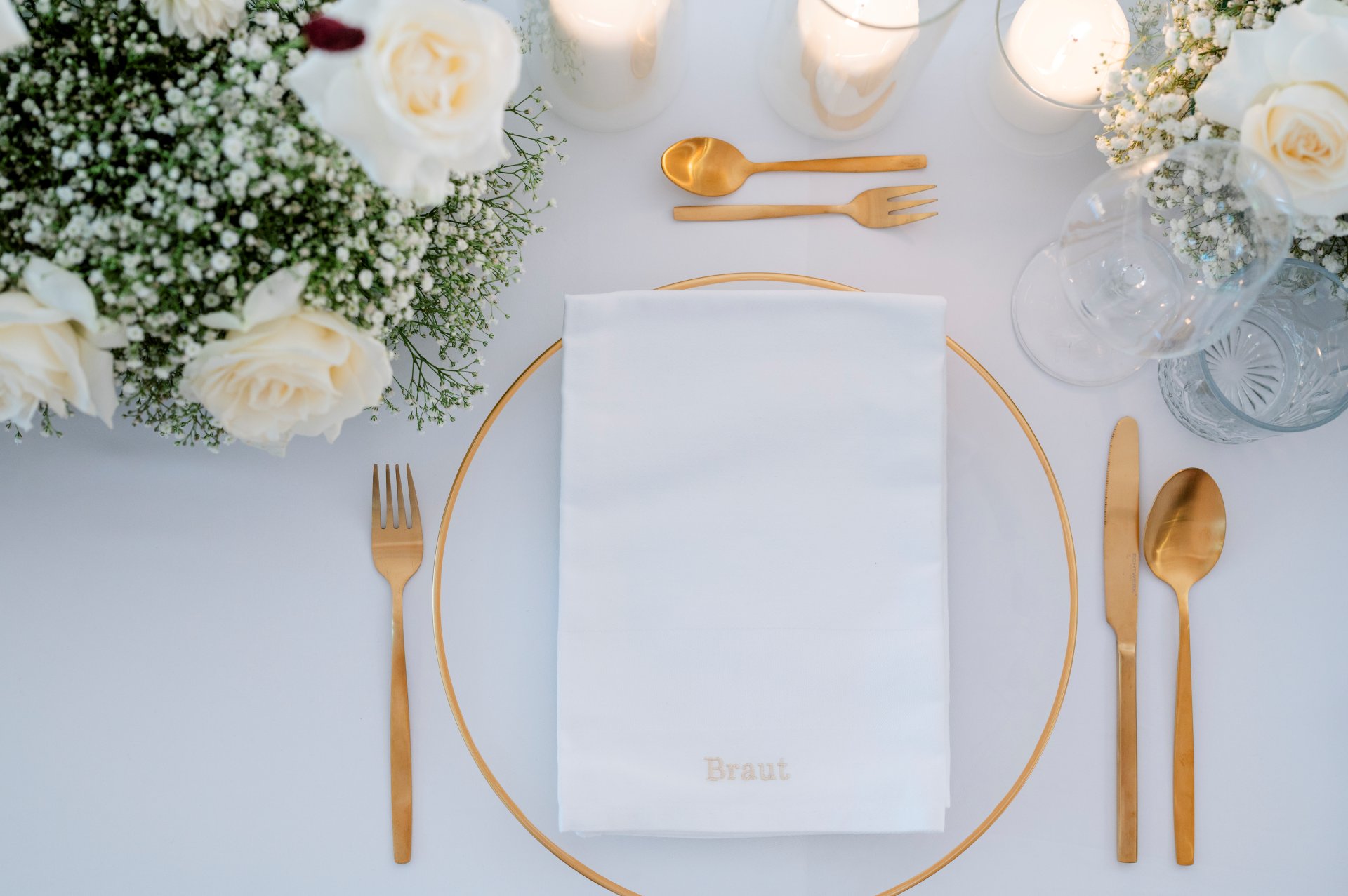 Hochzeit Serviette bestickt premium